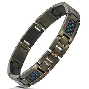 Elegant Grade Steel Men's Carbon Fiber Bracelet